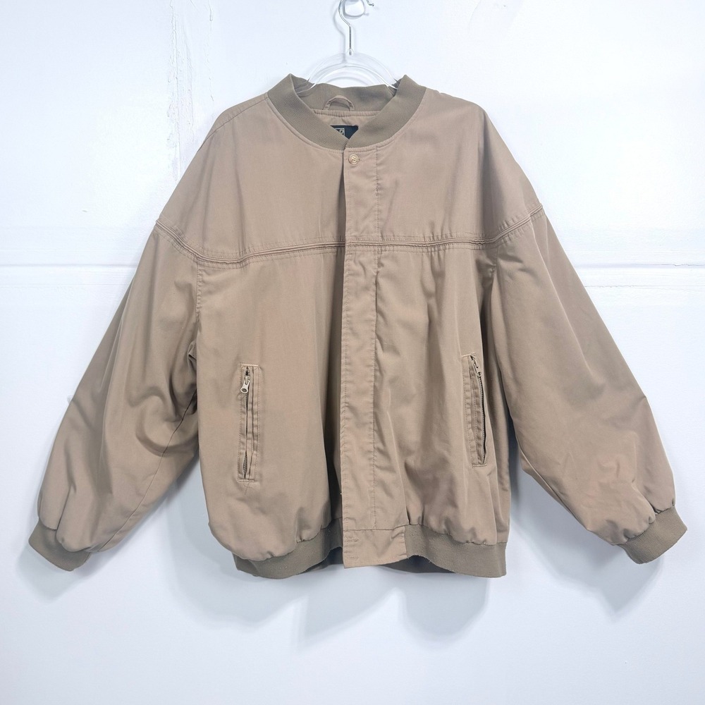 Vintage Haband Cup Shoulder Derby Jacket Mens Tan Bomber 80s 90s Outerwear